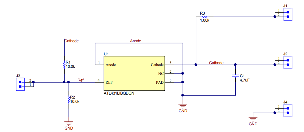 Schematic - Texas Instruments ATL431LIEVM Evaluation Module
